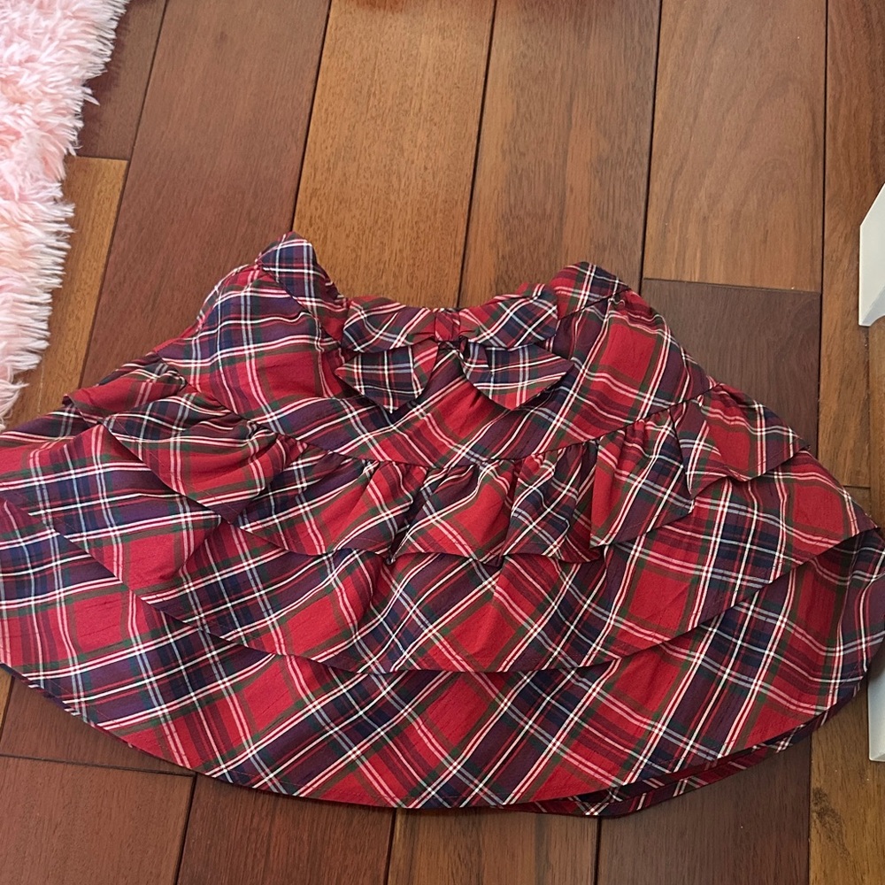 Gymboree Red Plaid Ruffle Mini Skirt